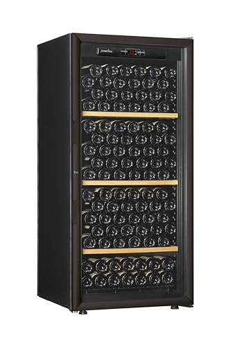 Armoire à vin de vieillissement - 182 bouteilles - Porte Vitrée Cadre Noir
