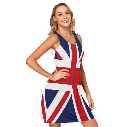 Image of ALAZA Women's Summer Dress Sun Dress Sleeveless with Pockets