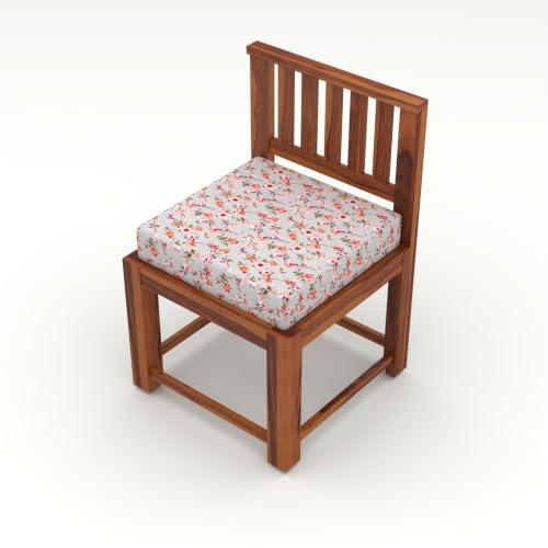 Image of Solid Sheesham Wood Dining Chair Set of 4 | Wooden Arm Chairs with Cushion | Living Room Chair | Dining Table Chair | Modern Wooden Furniture