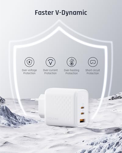 VOLTME Caricatore USB C 67W GaN III Caricabatterie Rapido Multiplo Bianco, Alimentatore USB C 3-Porte Presa USB PD 3.0 Compatibile con iphone, ipad, Samsung, Pixel, Macbook, Ordi Portable Dell, Switch - Immagine 1