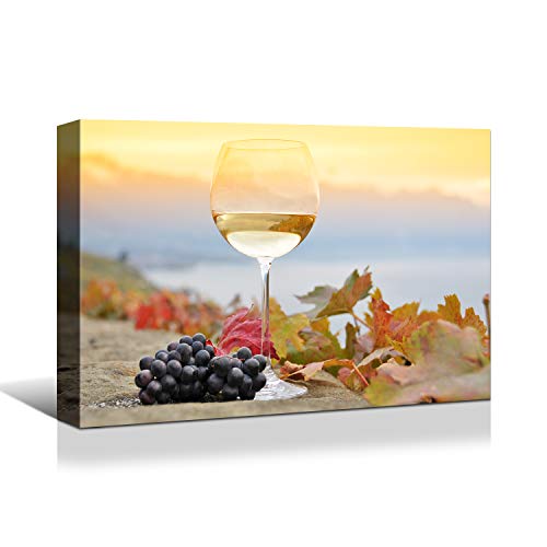 Denozer Canvas Wall Art for Kitchen,for Dining Room Bar Home Artwork Paintings Red Wine Ready to Hang - 30x20 inches