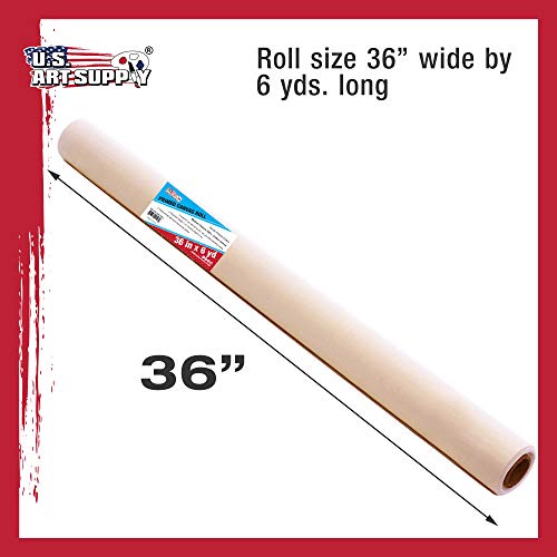 U.s. Art Supply 36" Wide X 6 Yard Long Canvas Roll - 100% Cotton 12 Ounce Triple Primed Gesso Artist Painting Backdrop #TOP2