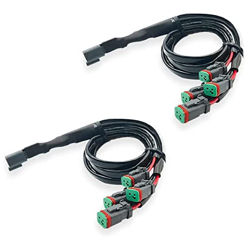 dieyyuca 2 Lead 3 en 1 Alemán Dual Outputs DT DTM Female Connector Socket Adapters for LED Fog Light LED Pod Lights LED Light Bar