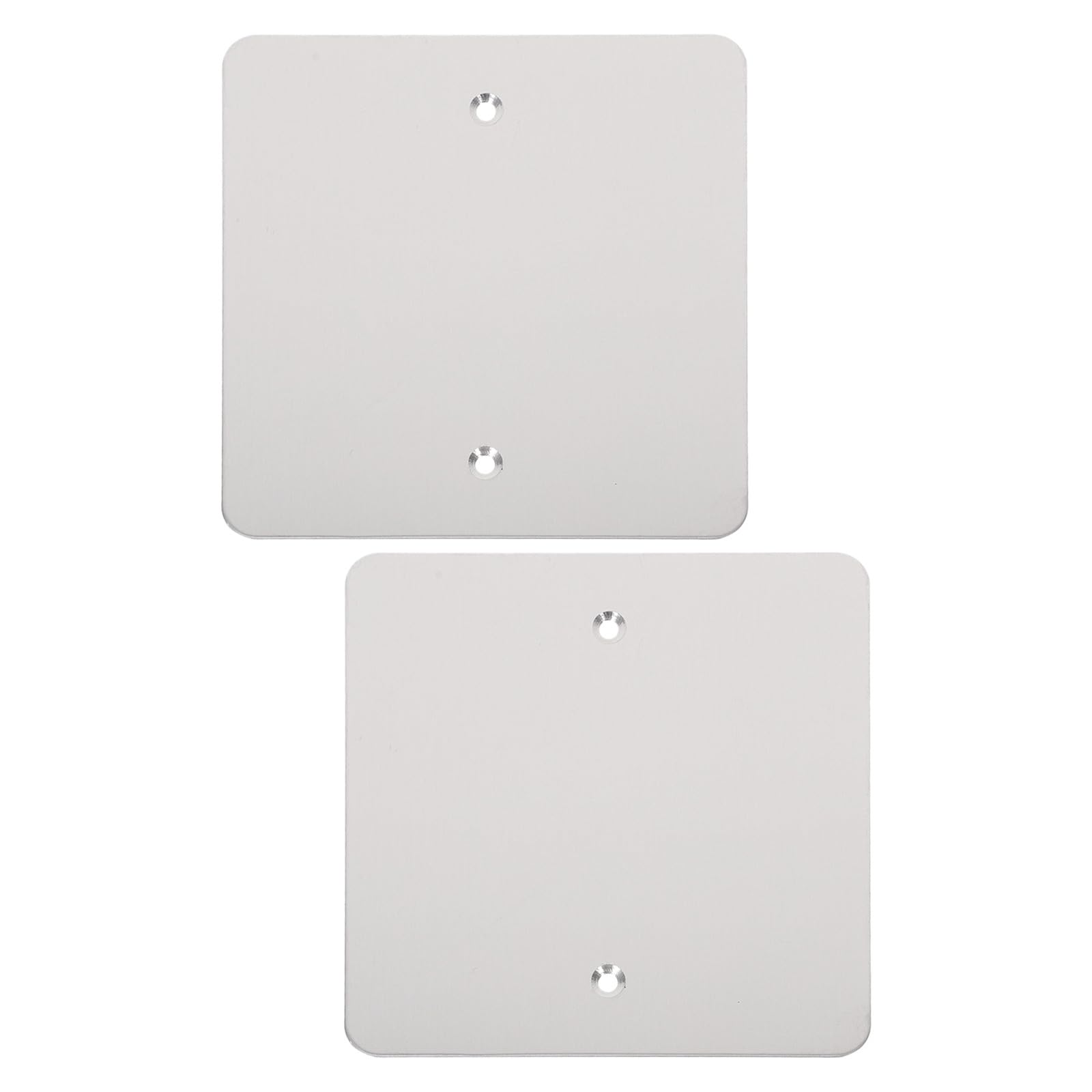 WOONEKY Boite Electrique Lot de 2 Pièces en Acier Inoxydable Argenté Cache Facile à Installer Plaque Murale de Recouvrement et Ignifuge pour Remplacement Domestique