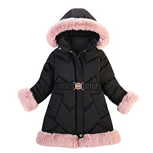 Toddler Baby Hooded Jacket Coat Kids Hooded Boy Jacket Children Warm Jacket Fashion Winter Coat (Black, 4-5 Years)
