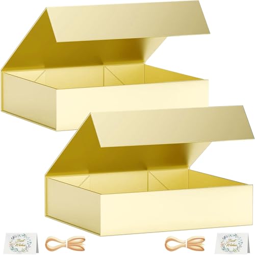 eascity Lot de 2 boîtes cadeaux, 30x20x7,6 cm, pour présentations avec couvercles à fermeture...