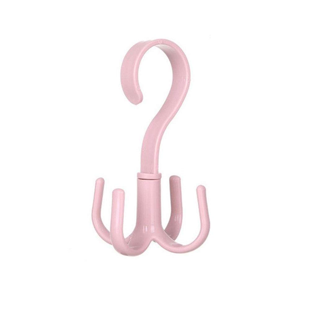 JINGYAN Standard Hangers Space Saving Bag Holder Hanger Wardrobes Clothes Rack 360 Degree Rotation Shoes Belt Scarf Hanging(Pink)