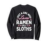 solo una ragazza che ama ramen e bradipi donne regali felpa