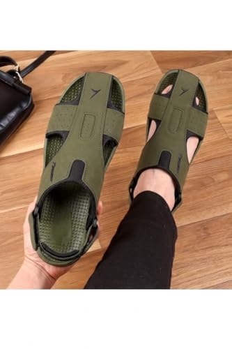 Image of TRACER Causal Sandals for Men's, Stylish & Comfortable, Eva with Rubber Randal Sole, Knitted Upper Lightweight & Breathable, Closure Velcro, Stylish Sandal, Size - 6 to 11