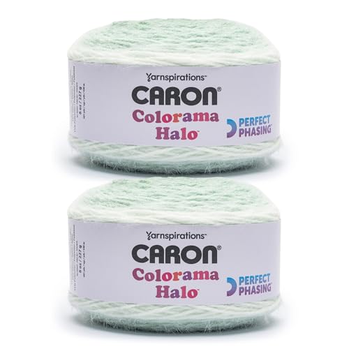 Image of Caron Colorama Halo Cake Caron Rosemary Frost Yarn - 2 Pack of 8oz /226.79g - 71% Acrylic,18% Nylon,11% Polyester - #5 Bulky - 60 Yards for Knitting, Crocheting & Crafts