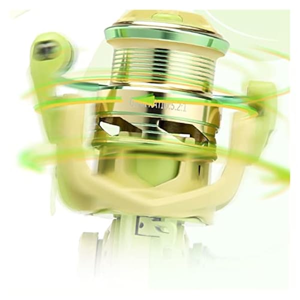 5,2: 1 Carrete de aleación de Aluminio Carrete de Pesca Giratorio 1000/2000 Rueda de Pesca Fuerte de mar