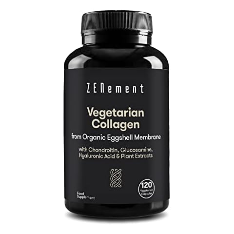 Vegetarian Collagen, from Organic Eggshell Membrane, 120 Capsules | with Glucosamine, Chondroitin, Hyaluronic Acid and Plant Extracts | Joints, Skin and Bones | 100% Natural Ingredients | Zenement Cover
