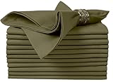 Ruvanti Premium Cloth Napkins Set of 12, 18x18 Inches, 100% Cotton, Washable, Soft & Absorbent, Perfect for Wedding, Christmas, ‎Thanksgiving Dinners -Capulet Olive