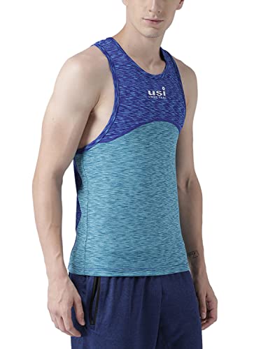 Image of USI UNIVERSAL Blue and Aqua Training T-Shirt for Men Small