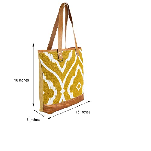 Bolso Tote de cuero y tela reciclada KPL miniatura 3