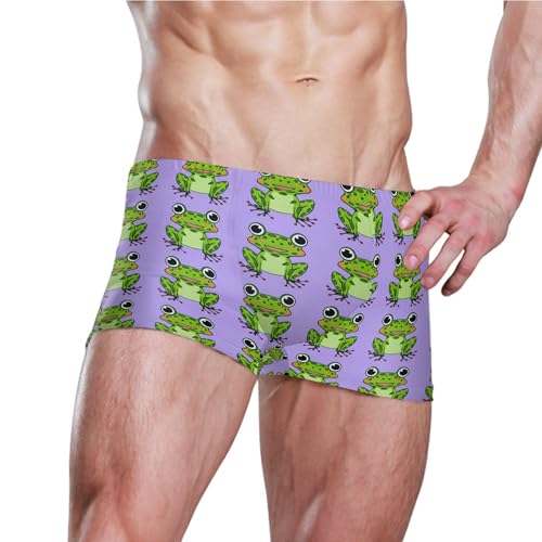 Cute Frog Mens Swim Trunk Swimwear Bathing Suit Swim Brief Square Leg Board Short S B04052283