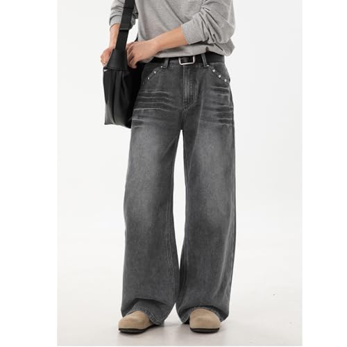 EnllerviiD Men's Baggy Jeans Loose Fit Hip Hop Skater Jean Wide Straight Leg Denim Pants Vintage Trousers2