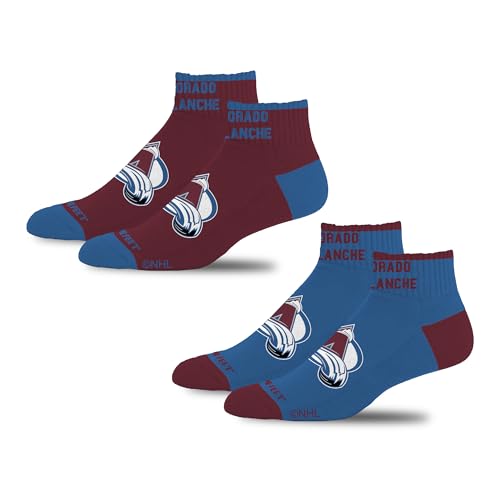 For Bare Feet NHL COLORADO AVALANCHE Front and Center 2 Pack Team Colors Large