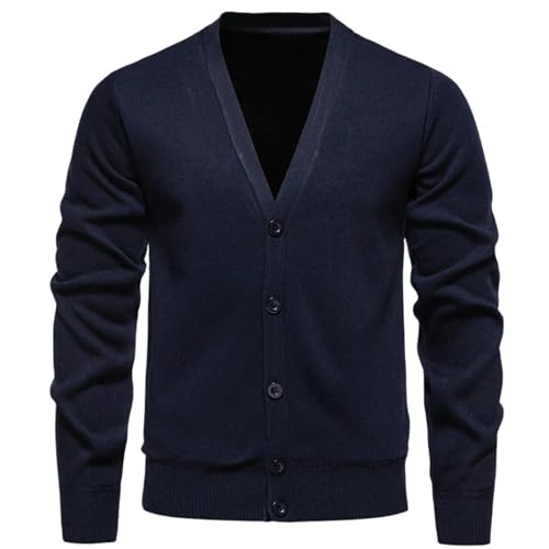 Suéter de punto para hombre con cuello en V estilo coreano casual para otoño