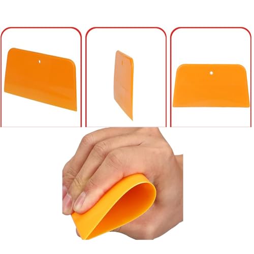 Image of Body Filler Spreaders, 6 Pcs Automotive Body Fillers Hard Plastic Spreaders Auto Body Spreader for Applying Fillers Putties Glazes Caulks and Paint (Yellow, 6pcs)