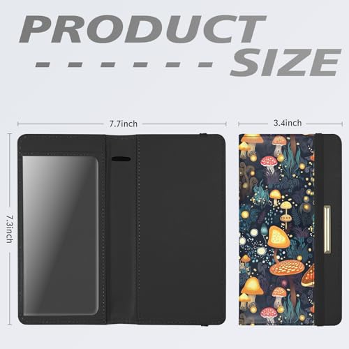 Image of Printed Checkbook Cover, RFID Blocking Checkbook, Stylish, Lightweight, Slim Durable, Multi-Functional Checkbook Holder for Personal and Business Checks (Mushrooms)