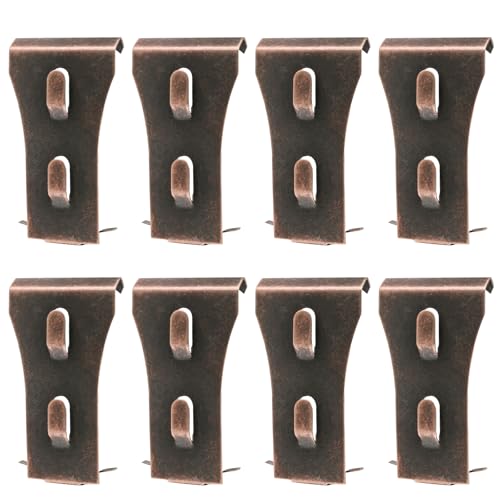 Image of Biaungdo 8 Pcs Copper Brick Wall Clips Heavy Duty Steel for Outdoors | No Drilling Required, Fits 2-1 /4 to 2-3 /8 Inch Bricks, Rust Resistant Steel, Easy Clip-On, For Decor Tools