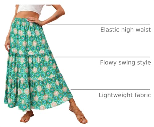 Image of KIRUNDO Maxi Skirts for Women Summer Boho Floral Long Skirt