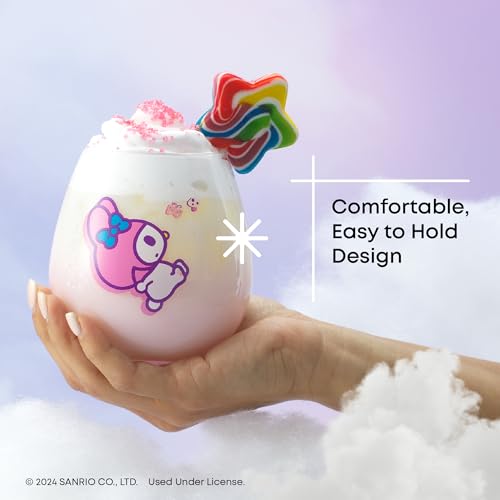 Image of JoyJolt Hello Kitty & Friends Above the Clouds Stemless Drinking Glasses, 15 oz Ombre Glass Cup Set of 4 ft Hello Kitty Keroppi My Melody Pompompurin, Kawaii Kitchen Glassware Sets