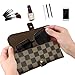 Fashion Leather Travel & Sunglasses Case - Brown Checkerboard