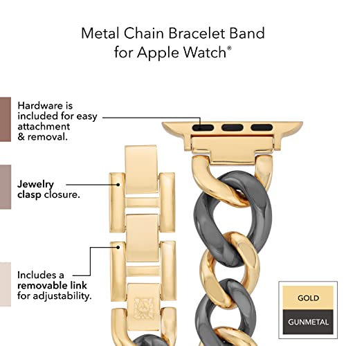 Image of Anne Klein Fashion Chain Bracelet for Apple Watch, Secure, Adjustable, Apple Watch Replacement Band, Fits Most Wrists