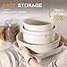 Astercook 23 Pcs Pots and Pans Non Stick Ceramic Cookware Set Detachable Handle, RV Stackable Kitchen Cooking Set Removable Handles, Oven Safe, Induction Ready, Cream White