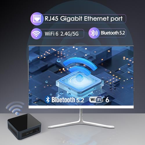 Image of Mini PC AMD Ryzen 5 5500U(6C /12T, up to 4.0 GHz), 16GB DDR4 RAM 512GB NVMe SSD, Support 4K Triple Display, Wifi6 / BT5.2 / Dual HD, Type-C, DesktopComputer forOffice /Home