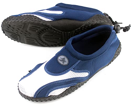 Zapatos de Agua, Zapatillas para Buceo Snorkel Surf Piscina Playa Vela Mar Río Aqua Cycling Deportes Acuáticos, Calzado de Natación Escarpines para Hombre Mujer Unisex (Azul, Numeric_44)