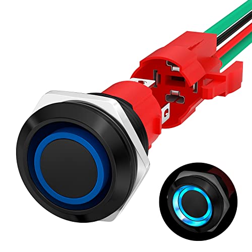 Joinfworld LAS3D-19F-10EL-A 20A 12V Push Button Switch Latching 19Mm Pushbutton Switch cover