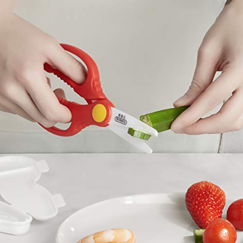 Kisangel 1 conjunto de tesouras para comida de bebê, aparador de comida infantil, ferramenta de cort