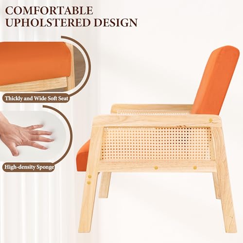 Sillón plegable terciopelo naranja miniatura 3