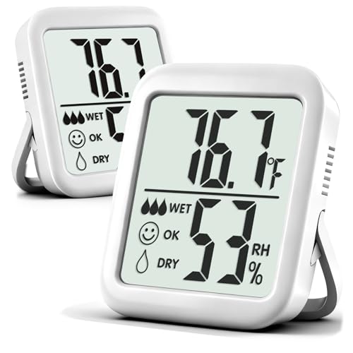 Antonki 2 Pack Room Thermometer for Home, Hygrometer Indoor Humidity