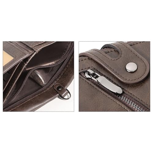 Stylish Men Short Wallet Blocking PU Leather Coin Purse Convenient for Various (Coffee)2