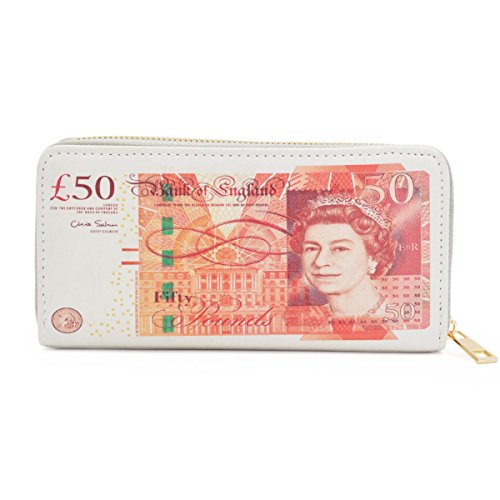Premium Currency Money Print PU Leather Zip Around Wallet