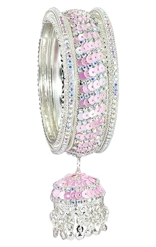 Image of NMII Ethnic Wear Bangles Gold-Tone Alloy with Musical Ghungroo Charms | Women Fashionable Jewelry | Designer Bracelet Bangles For Girls | Viral Kashmiri Chudiya for Weddings, Festivals & Parties