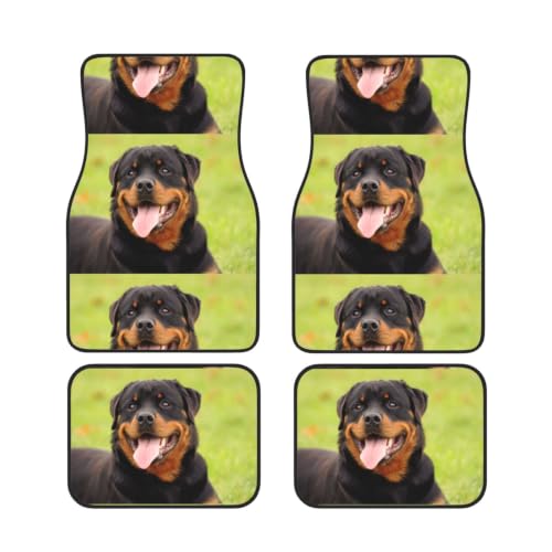 Alfombrillas de coche Rottweiler de neopreno juego de 4 piezas antideslizantes
