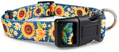 Sunflower Dog Collar 12 Limeloot Sunflowers Dog Collar for Spring and Summer, Cute Female ...