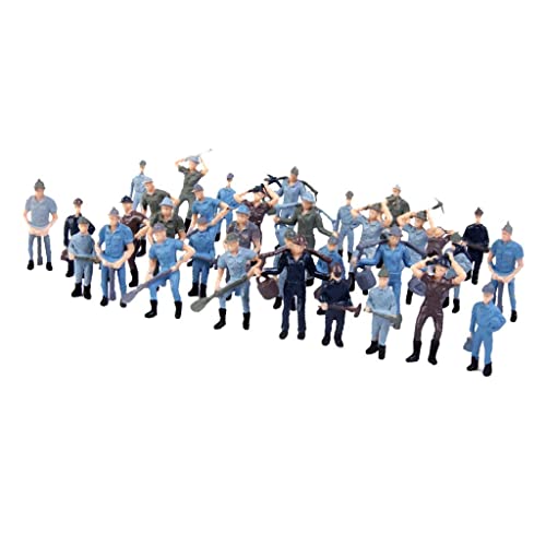 rockible 20pcs Painted Model Train Street Passenger People Figures Scale 1:25, Type E