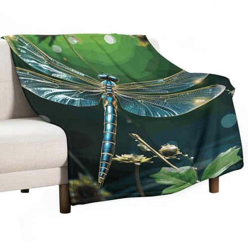 Couverture flanelle libellule verte un cocon de douceur pour votre lit
