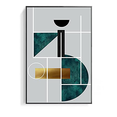 Impression sur toile moderne cube vert poster abstrait 70x100cm décoration murale de salon