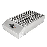 Tischgrill Elektrischer Tischgrill,2.6KW Abnehmbare Elektrischer Grill mit Ölabtropfschale,Größe des Gitterrosts 25.5 * 42.5cm,50-300°C,Unabhängiger Grillrost