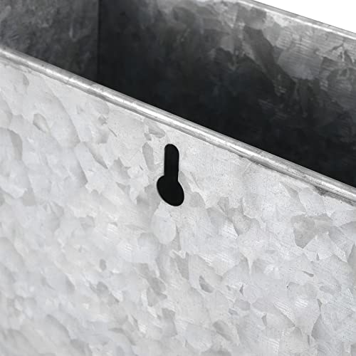 Sehoi Rustic Metal Wall Planter, 4 Pack 8.66 Inches Galvanized Vintage Hanging Wall Vase Box, Farmhouse Style Hanging Wall Vase Planters For Indoor Or Outdoor Wall Decor #TOP2