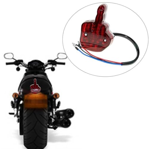 Luz trasera universal de 12V para motocicleta con diseño de dedo medio 2