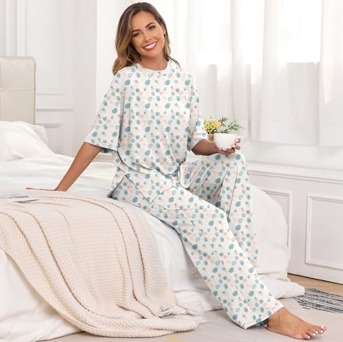 Image of PrinStory Pajamas for Women Soft Pjs Lounge Set S-4XL