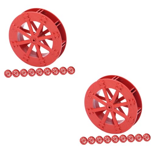 BESPORTBLE 2sets DIY Fountain Waterwheel Miniature Waterfall Fountain Indoor Decor Plastic Compact Size Zen Garden Accessory 10pcs*2